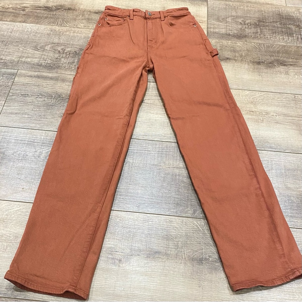Daze Rust Wide-Leg carpenter Pants